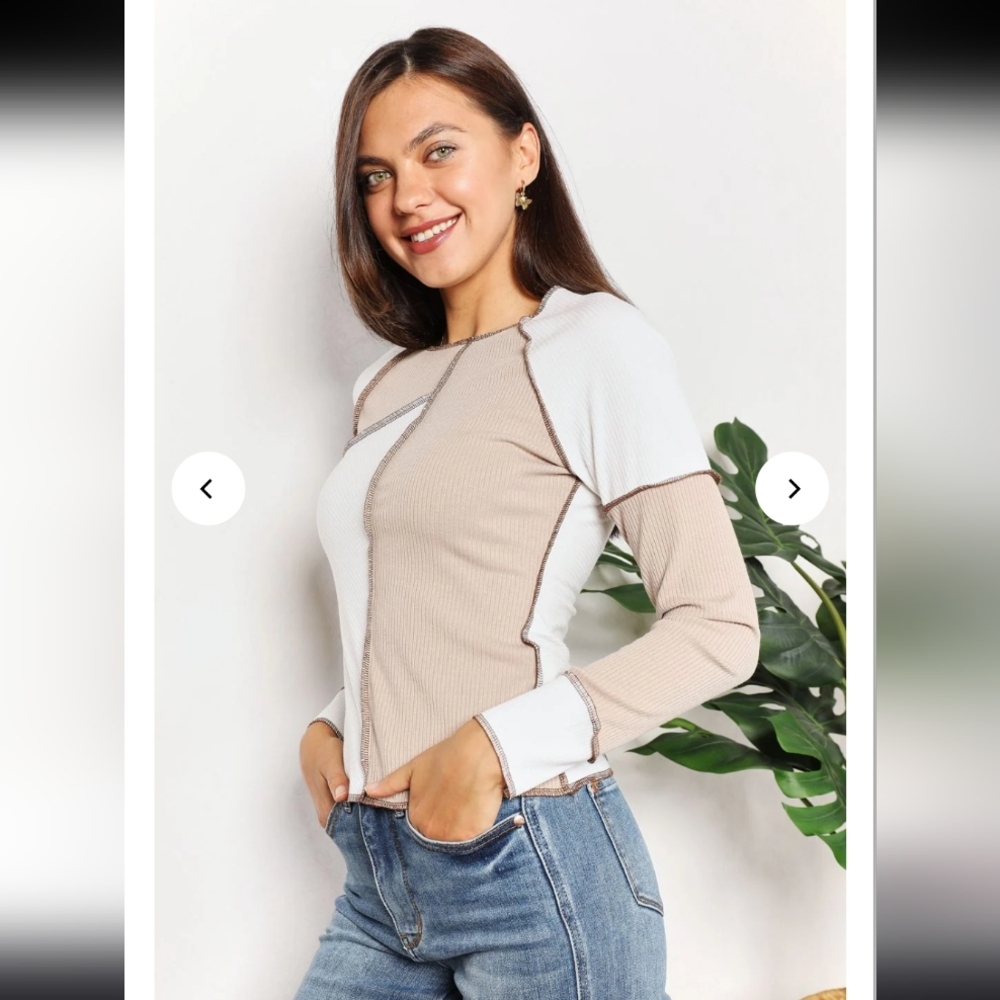 Double Take Exposed Seam Top